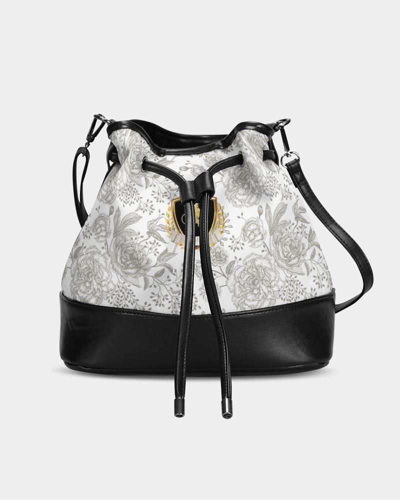 Winter Rose Mini Drawstring Bucket Bag