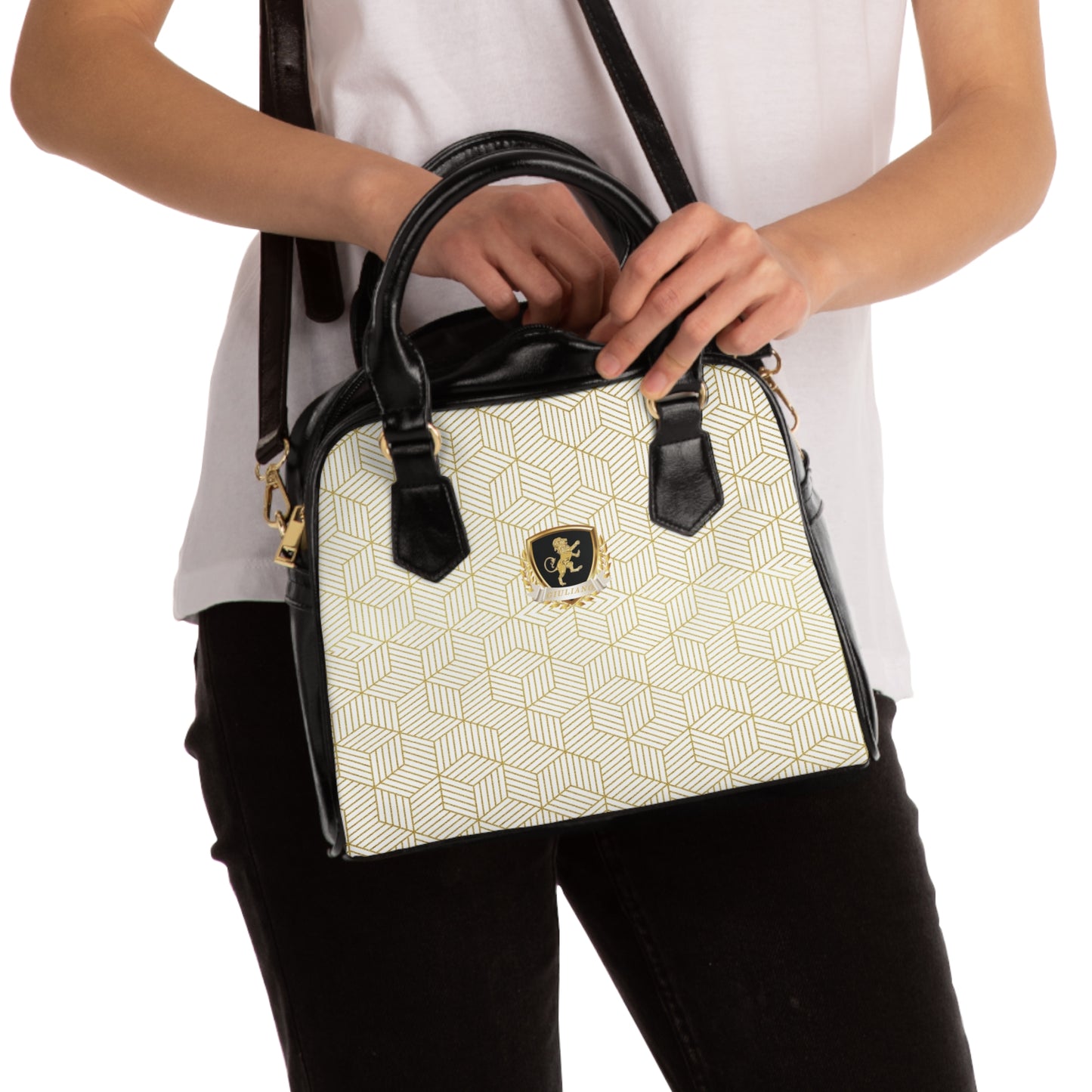 White Gold Shoulder Handbag