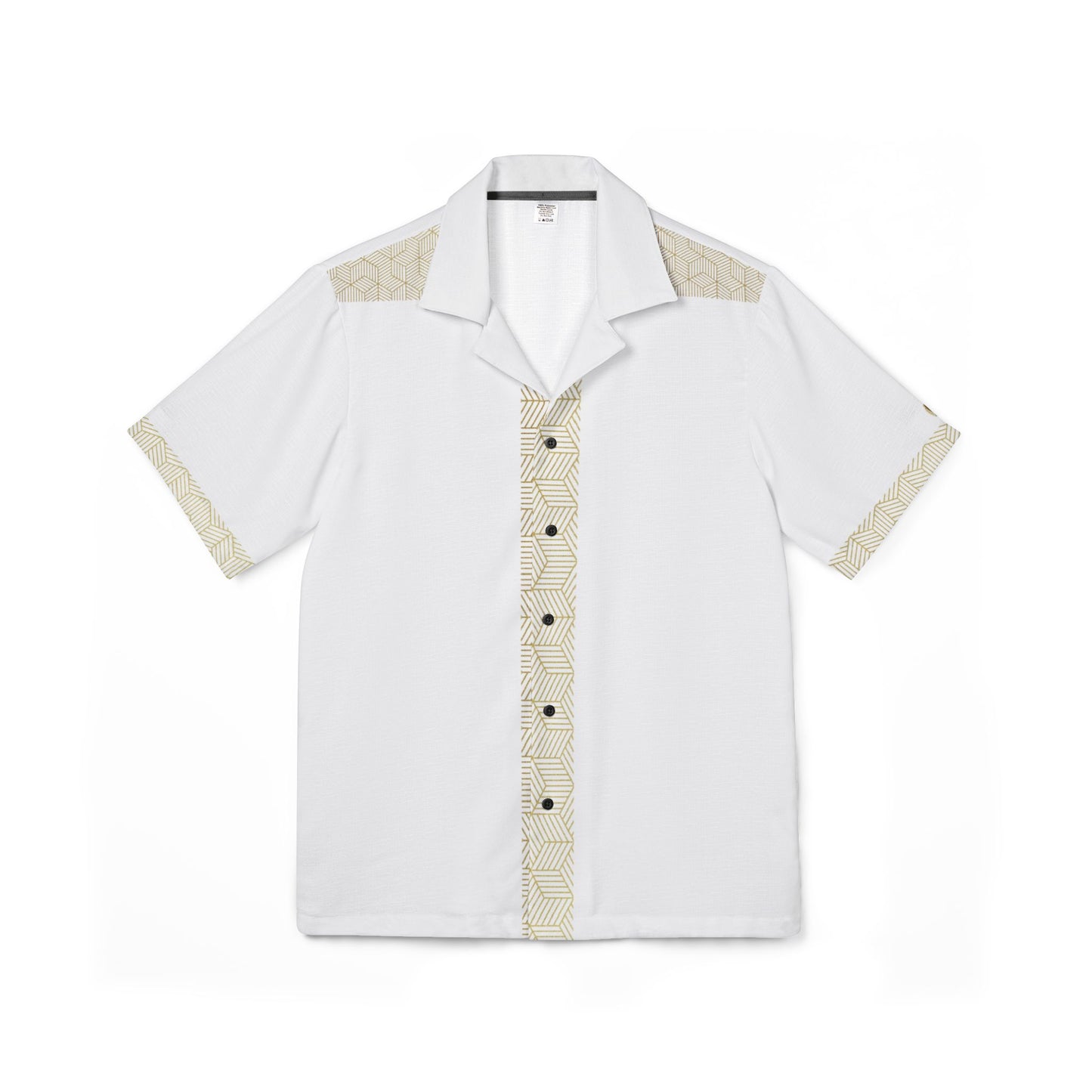 White Gold Button Up Short Sleeve Shirt
