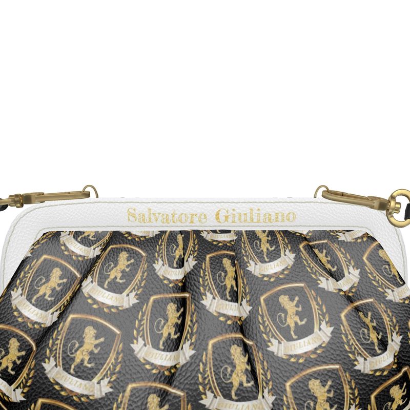 Giuliano Designer Leather Pleated Soft Frame Crossbody Bag