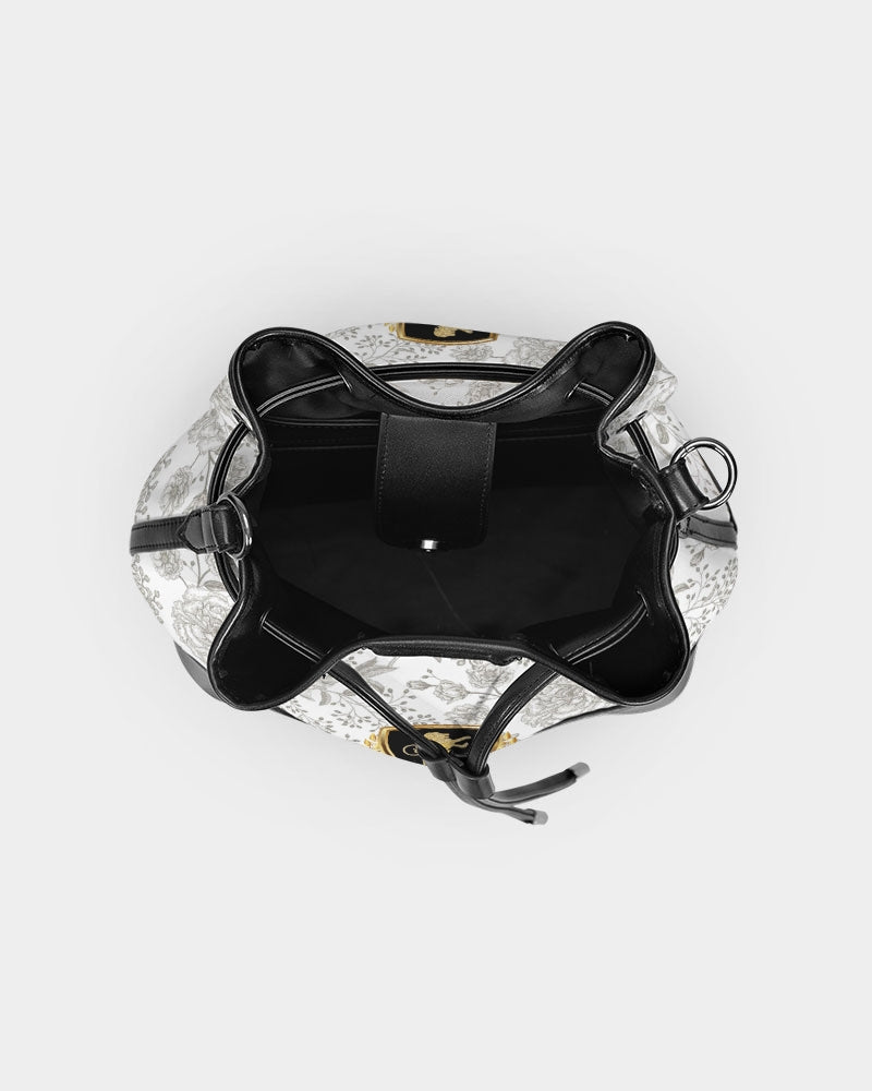 Winter Rose Mini Drawstring Bucket Bag