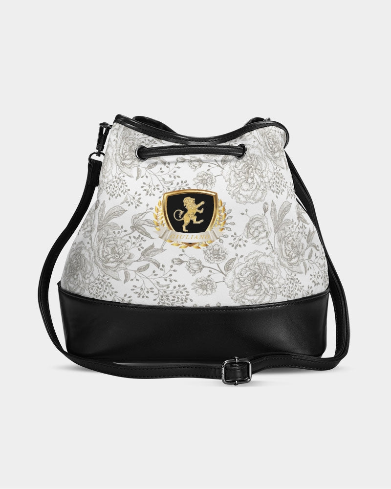 Winter Rose Mini Drawstring Bucket Bag