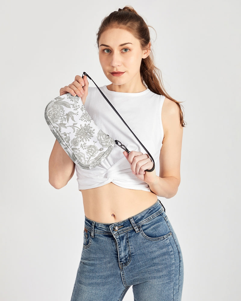 Winter Rose Petite Canvas Pouch