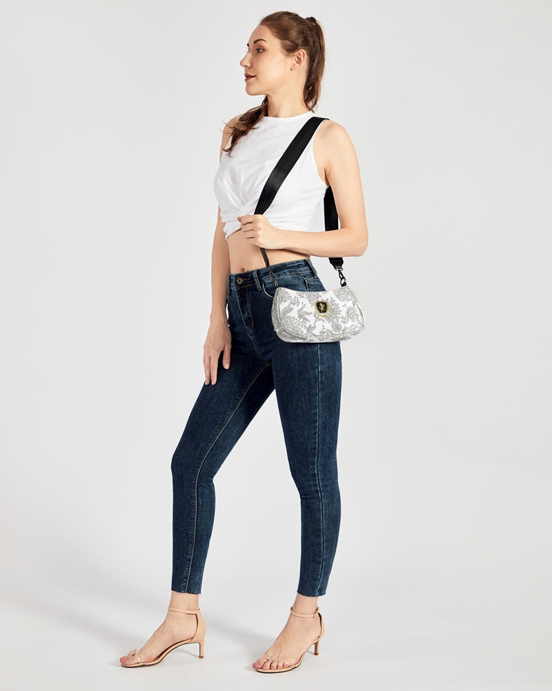 Winter Rose Petite Canvas Pouch
