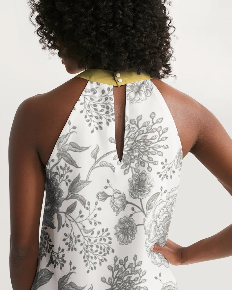 Winter Rose Halter Dress