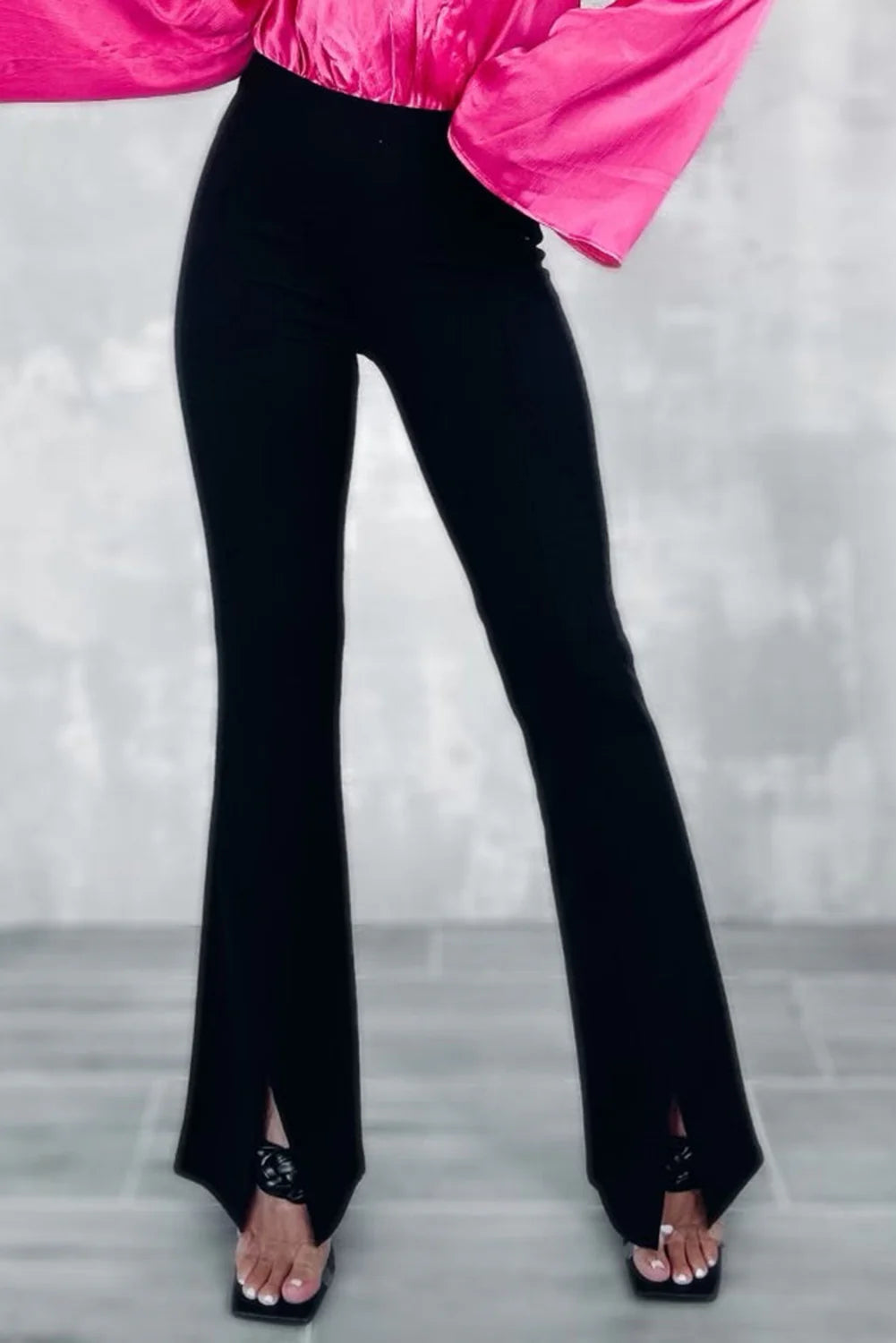 Split Front Flare Bottom Pants