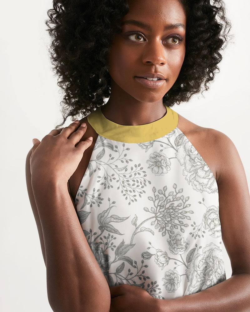Winter Rose Halter Dress
