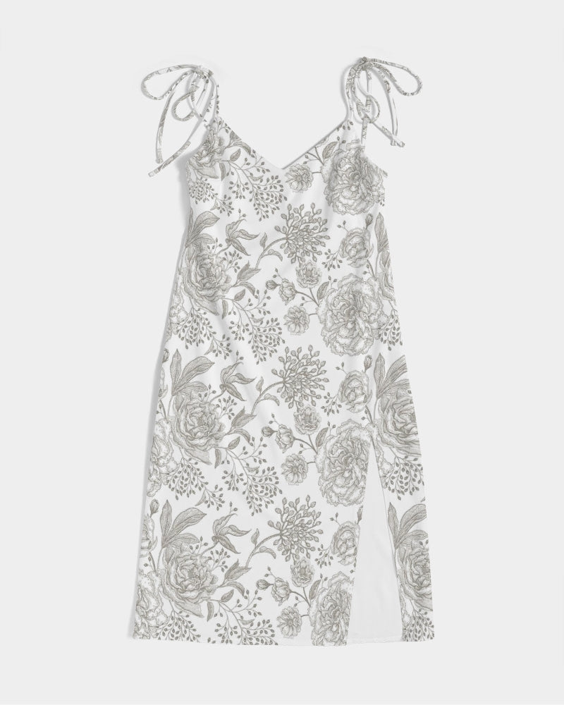 Winter Rose Tie Strap Split Dress